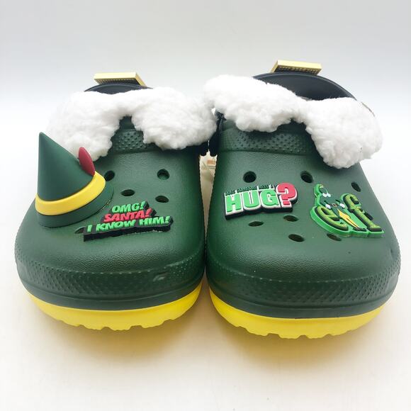 Crocs Unisex Kids Elf Classic Clogs Size 13 Festive Green NWT - Picture 5 of 11